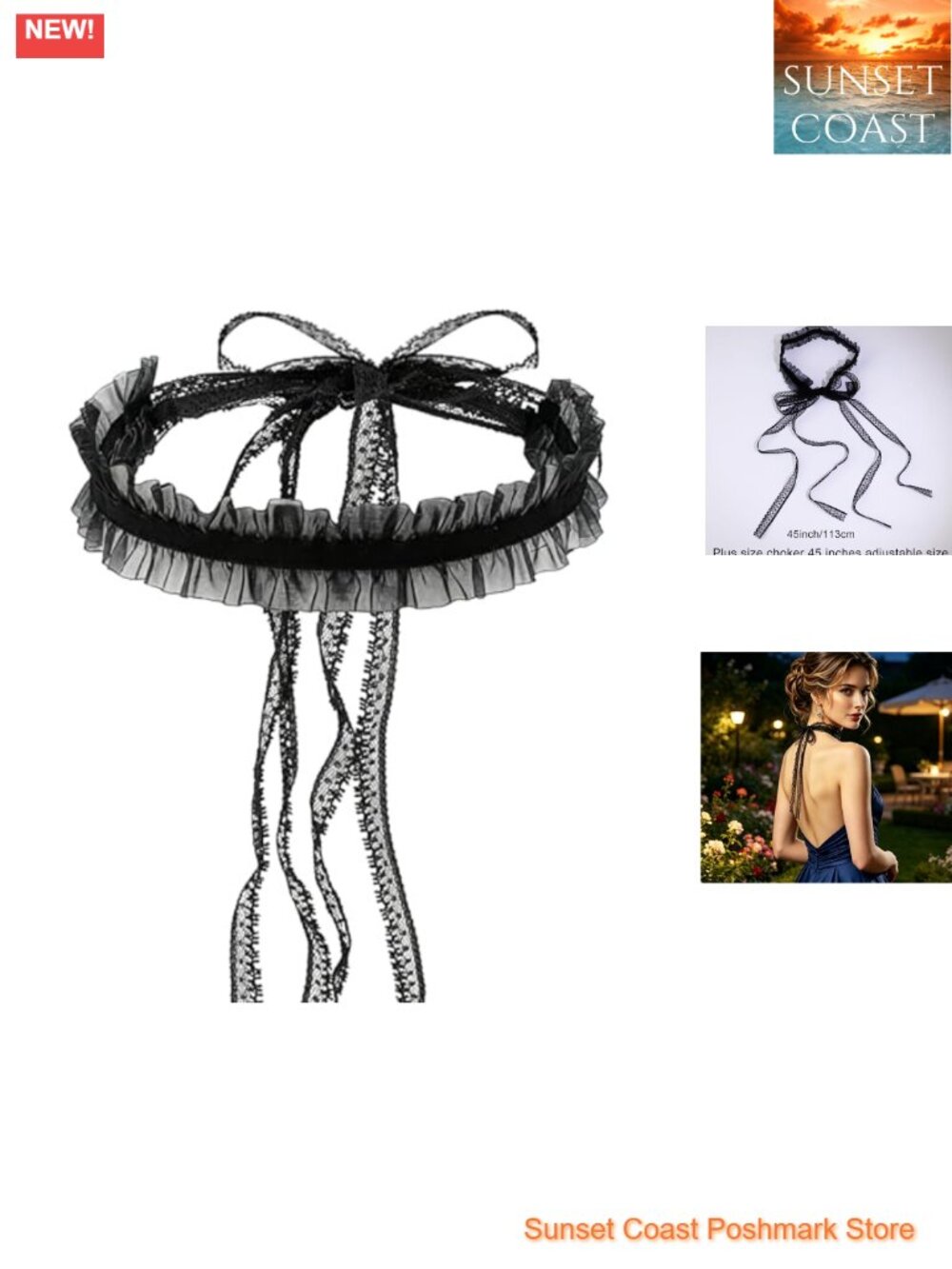Gothic Lace Velvet Choker Necklace Victorian Ribbon Lolita